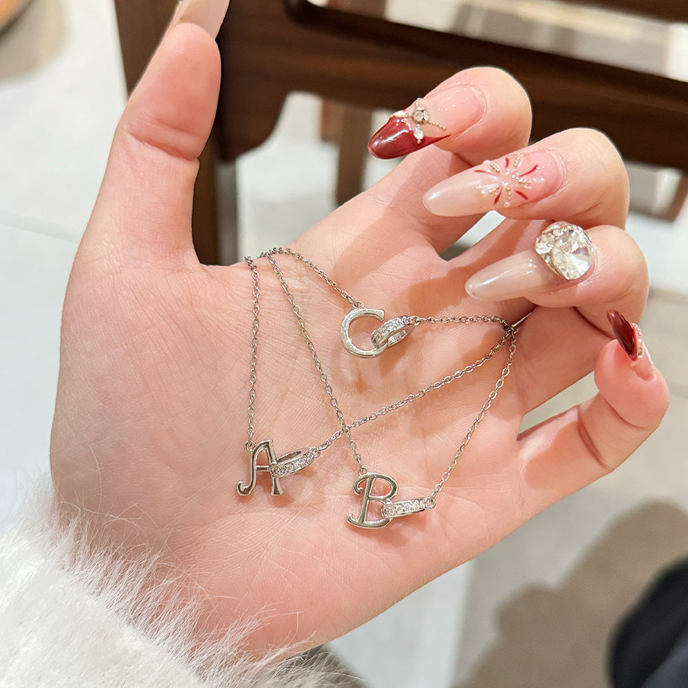 26-Letter Diamond-Embedded Unique Design Necklace For Women Vera Lux