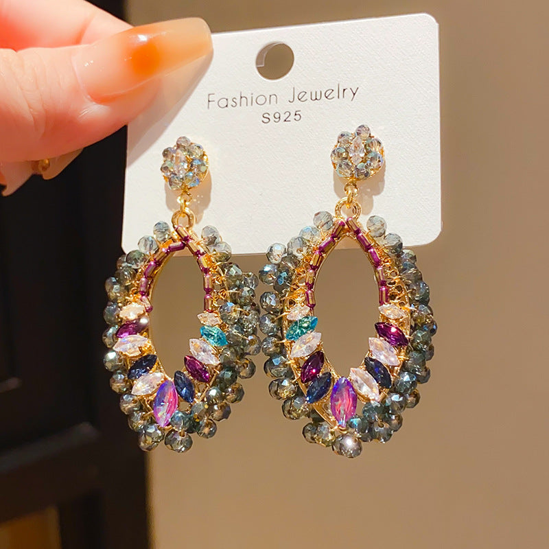 Court-style Flower And Water-drop Earrings Vera Lux