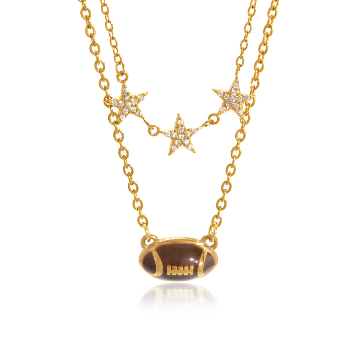 Stainless Steel Football Pendant Necklace Vera Lux