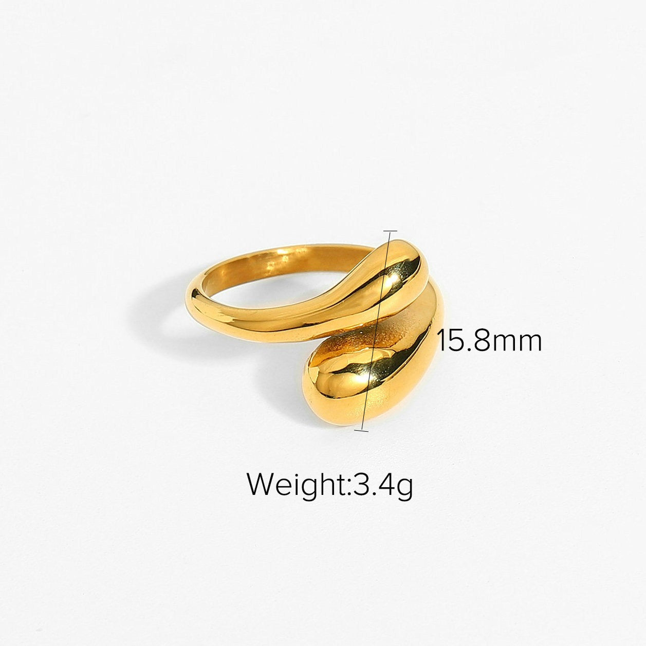 18K gold geometric design simple personality ring Vera Lux