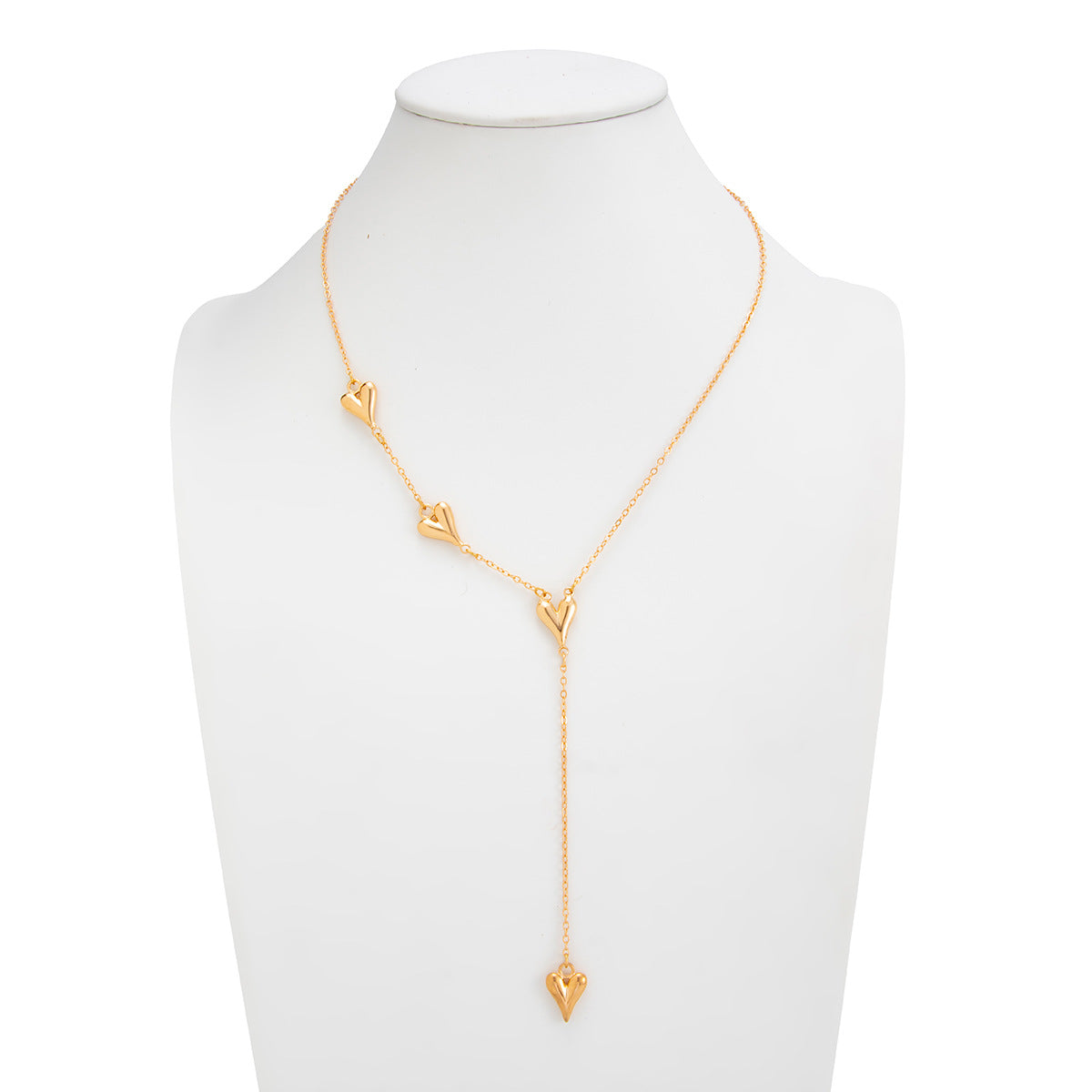 Fashionable Metal Heart Pendant Y-Shaped Necklace Vera Lux