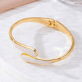 Metallic-Effect Alloy Open-End Bracelet For Women Vera Lux