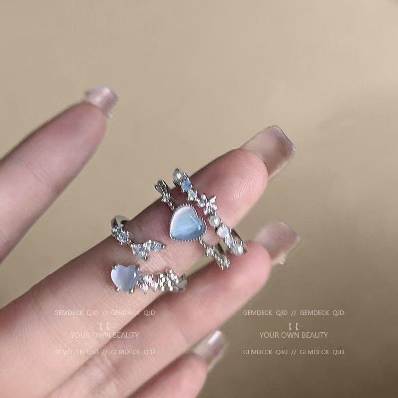 Moonstone Minimalist Ring, Luxury Adjustable Band For Women Vera Lux