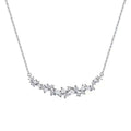 1pcs 999 Sterling Silver Cluster CZ Smile Bar Necklace, Luxury Delicate Style, Ideal For Birthday Gifts Vera Lux