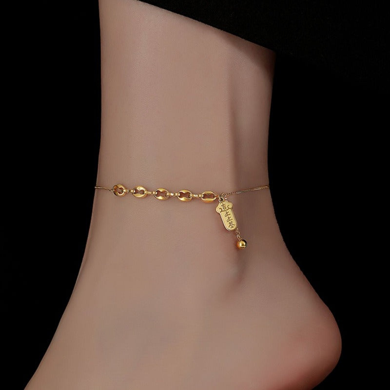 18k gold-plated titanium steel pendant anklet Vera Lux