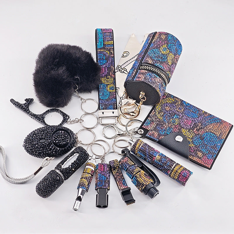 Multifunctional Portable Womens 12-Piece Keychain Set Vera Lux