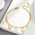 18k gold butterfly sun heart anklet shell necklace Vera Lux