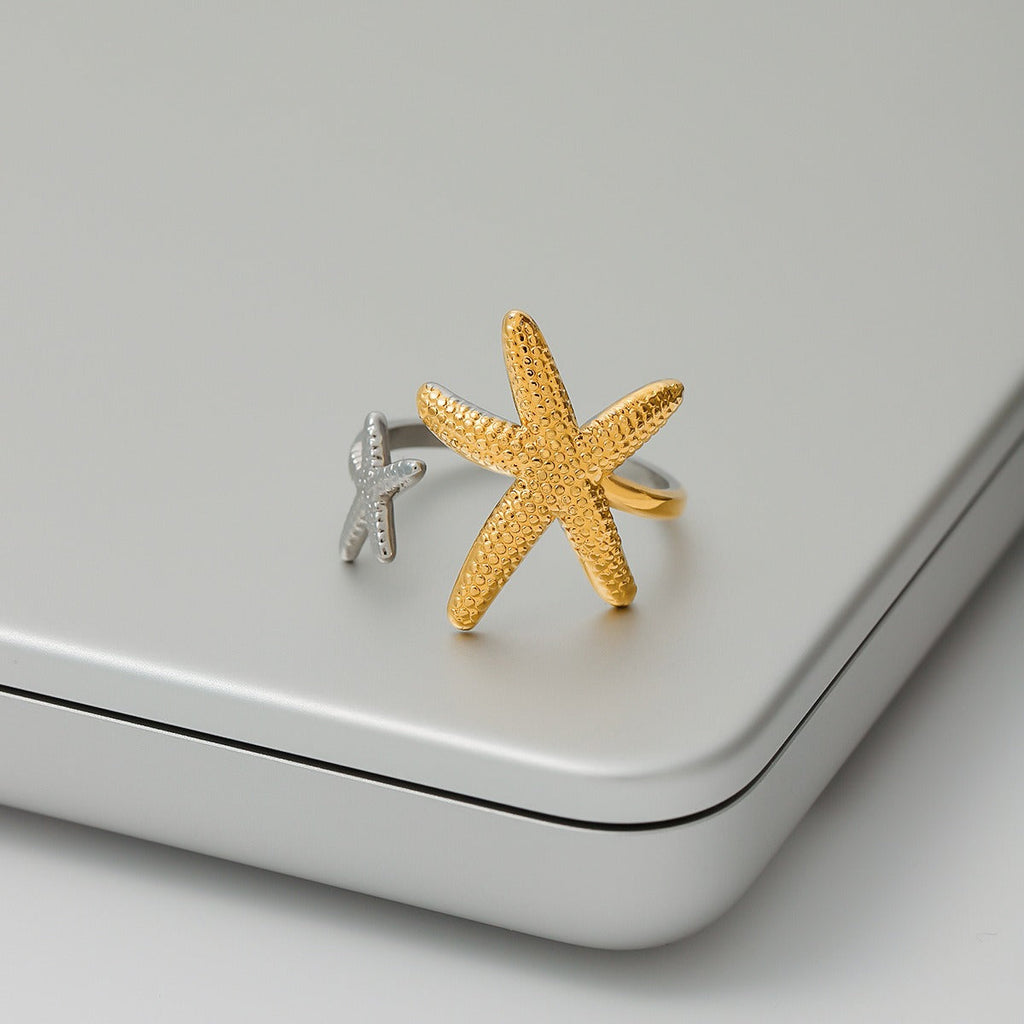 Starfish Shell Titanium Steel Ring Vera Lux