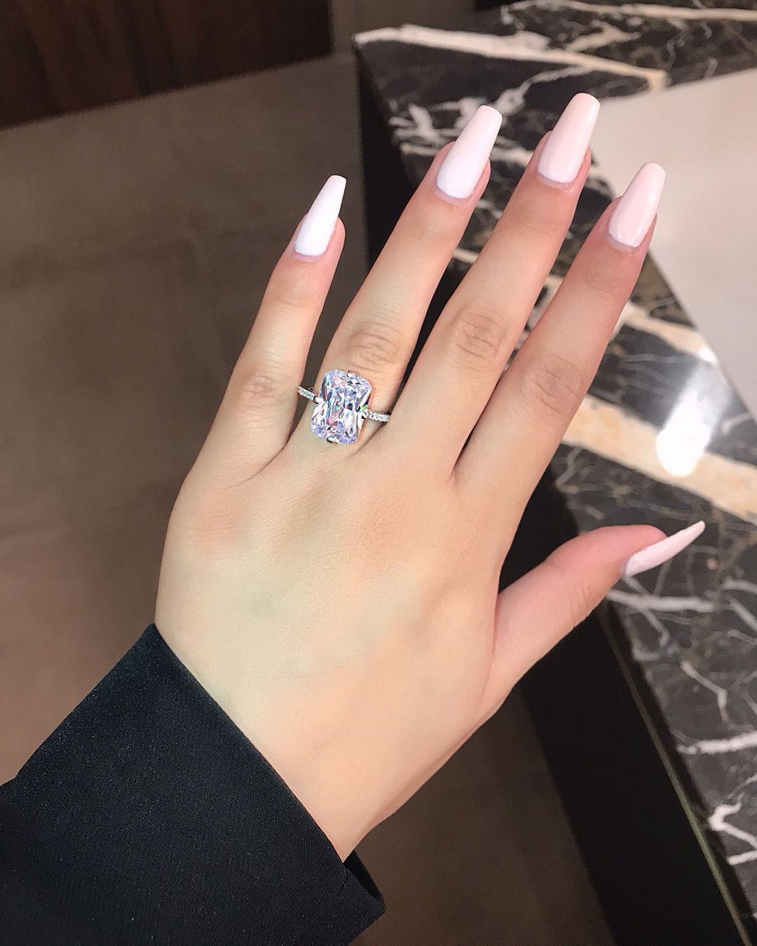 Luxury Princess Cut Diamond Ring For Proposal & Engagement, 18K White Gold Plated Vera Lux