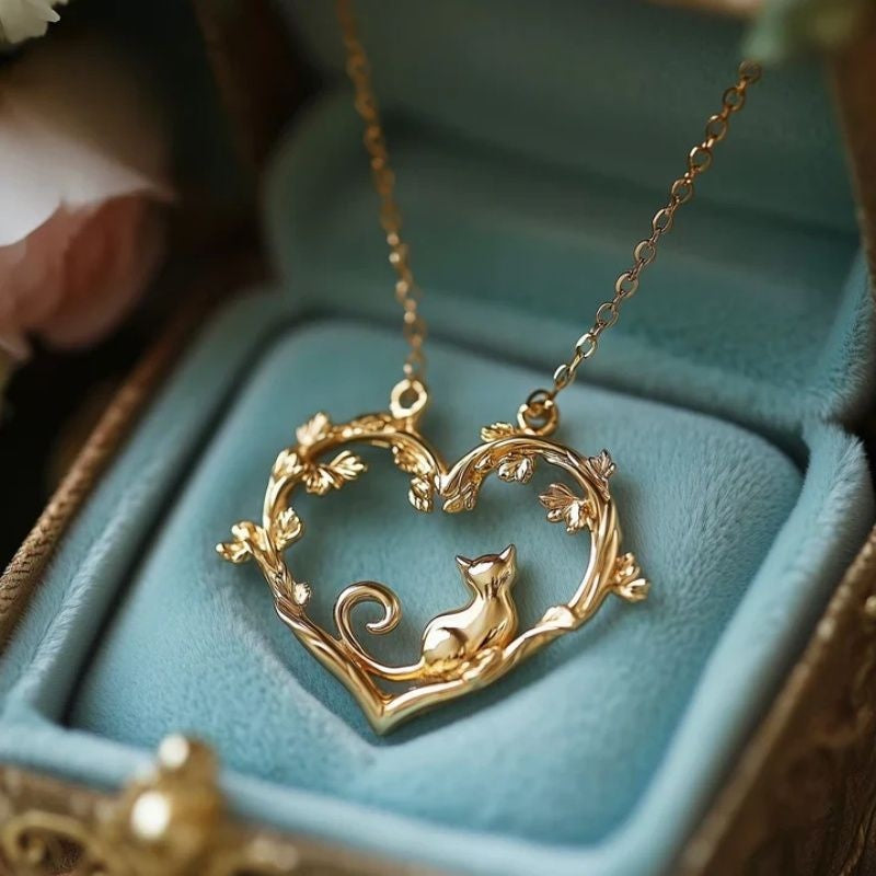 Affectionate Cat-Shaped Pendant Necklace Vera Lux