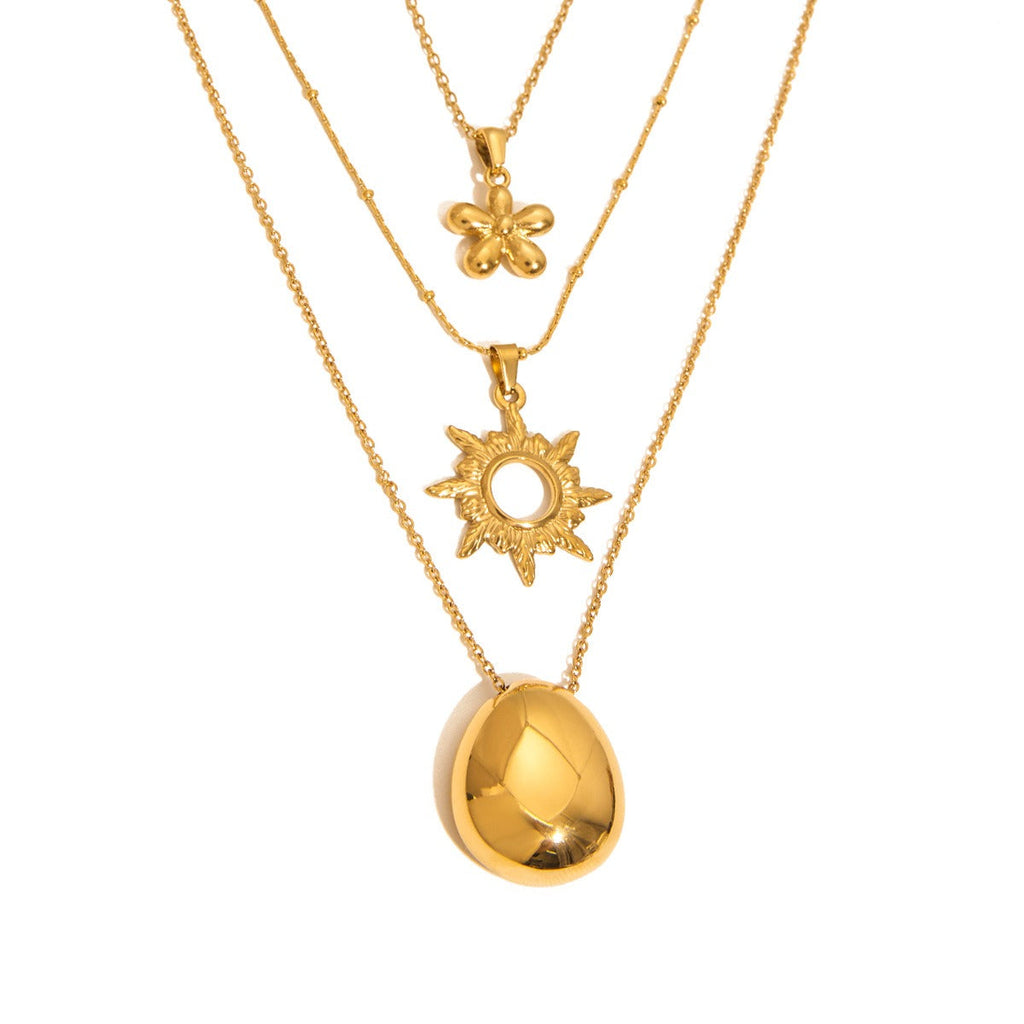 18K Gold Geometric Design Trendy Personality Necklace Vera Lux