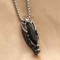 Retro Fashionable Men's Gemstone Dragon Stainless Steel Pendant Vera Lux
