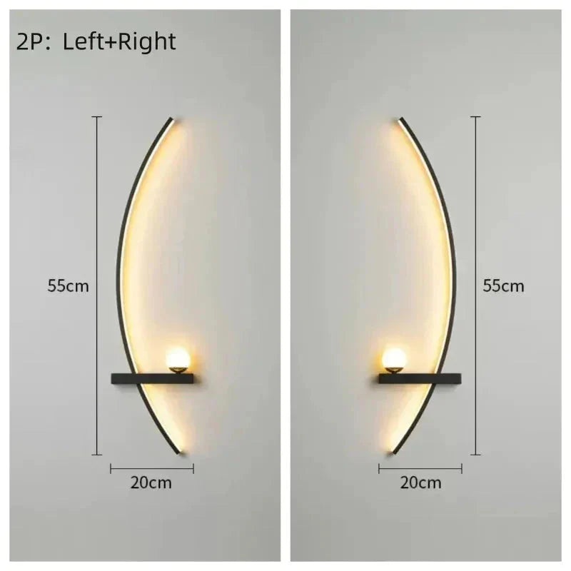 Modern LED Wall Lamp – Minimalist Art Design for Bedroom, Living Room, and Bathroom, Gold/Black My Store
