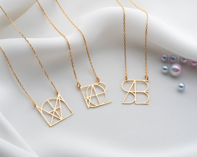 Customized Intertwined Initial Name Necklace Vera Lux