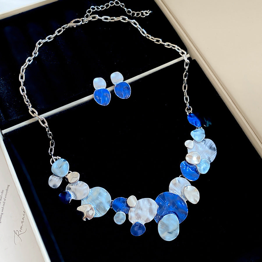 Metal Wind Pleated Oval Tassel Necklace Vera Lux