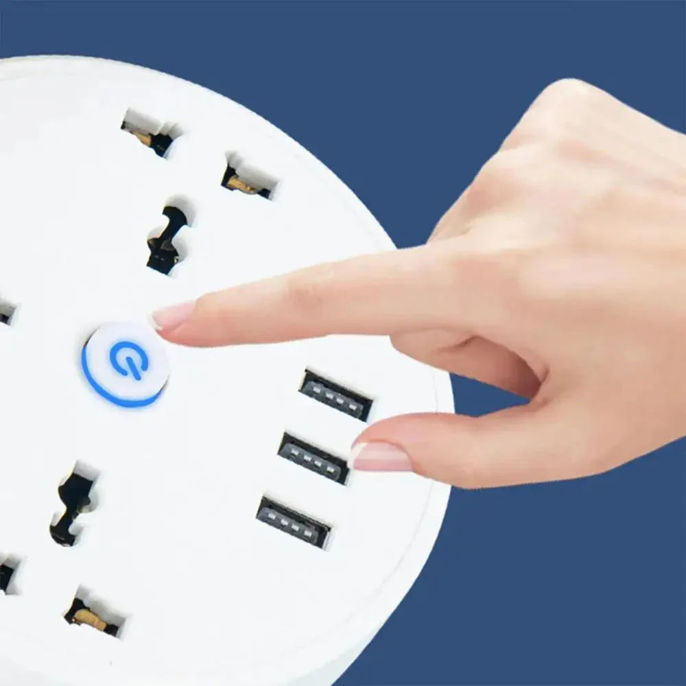 EU Plug AC Outlet Smart Home Power Strip – Multipurpose Electrical Extension Cord with USB Ports & Fast Charging Whatever the Treasure