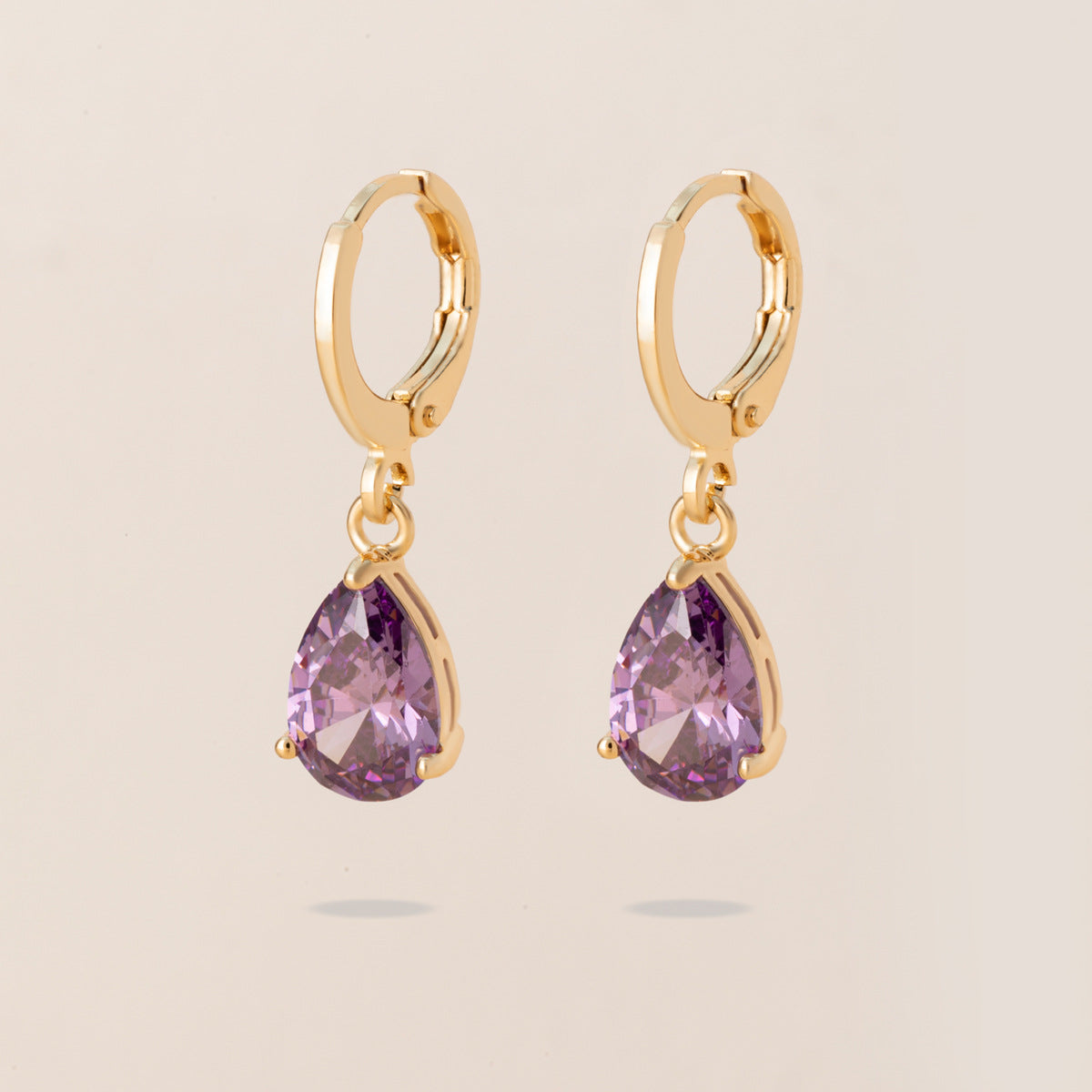 Retro Copper Inlaid Colorful Zircon Earrings Versatile For Women Vera Lux