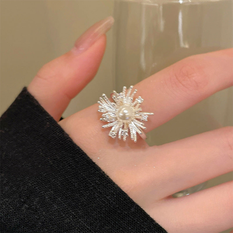 Pearl Firework New Niche Open-End Ring For Women Vera Lux