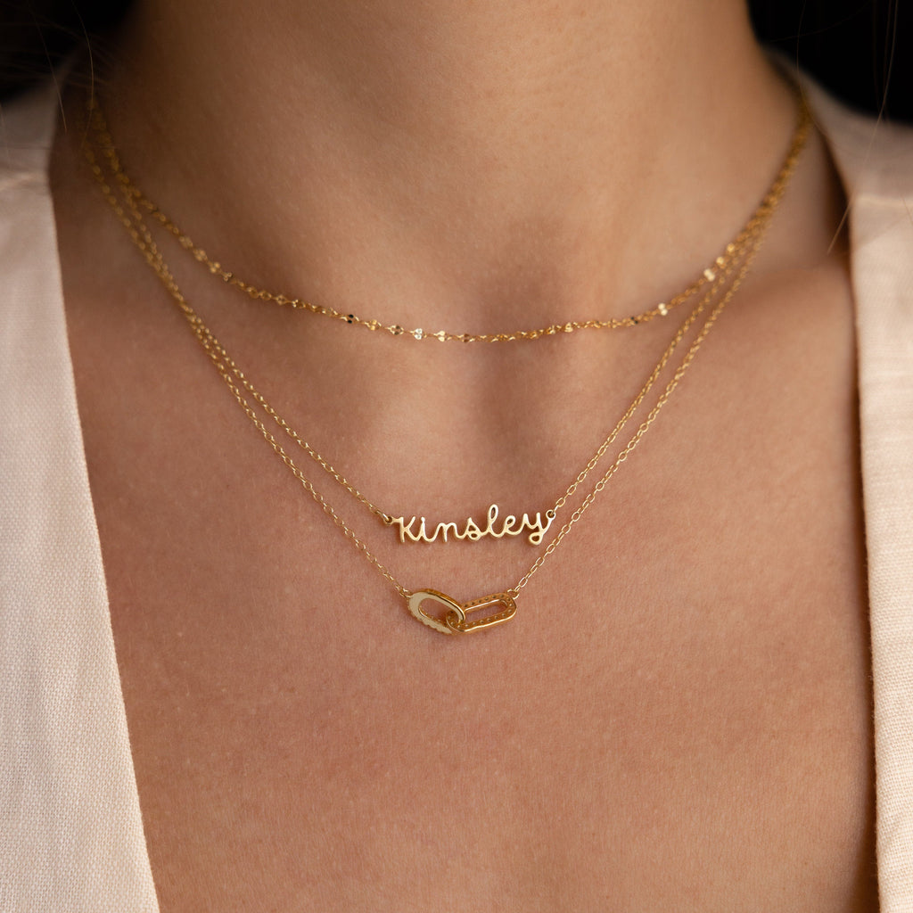 Custom Minimal Script Name Necklace Vera Lux