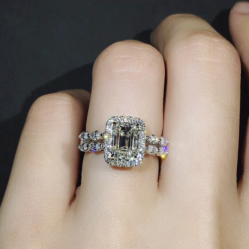 Princess Cut Simulated Diamond Ring For Women, Fancy Shape Engagement  Wedding Ring Vera Lux