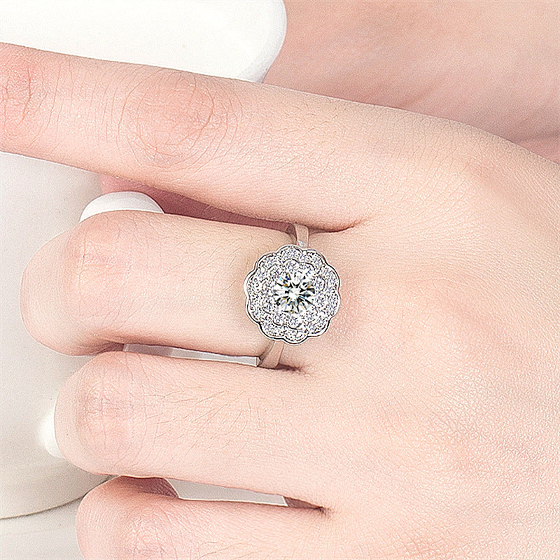 Double Layer Floral Plum Blossom Ring Vera Lux