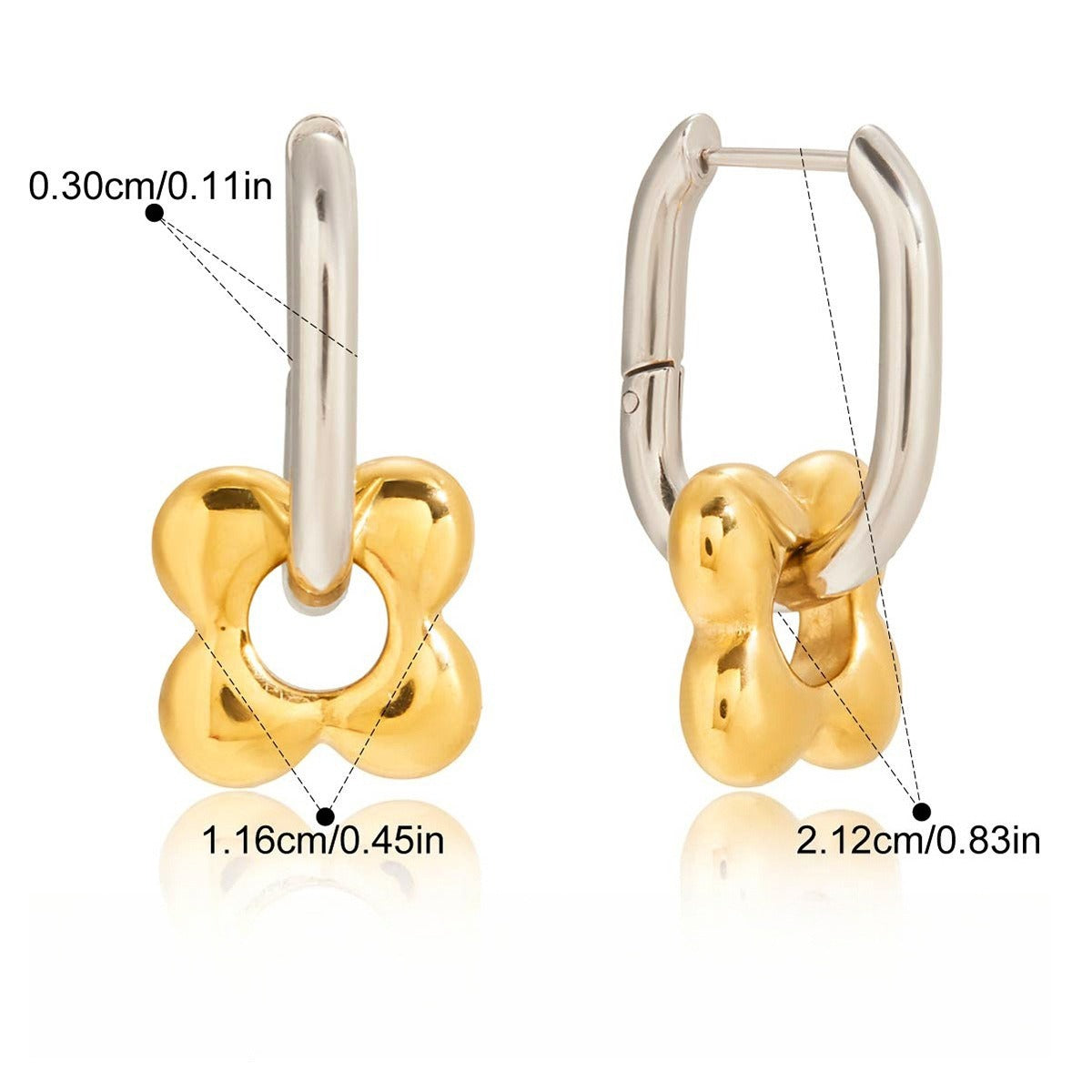 18K gold lightweight luxury high-end flower hoop earrings Vera Lux