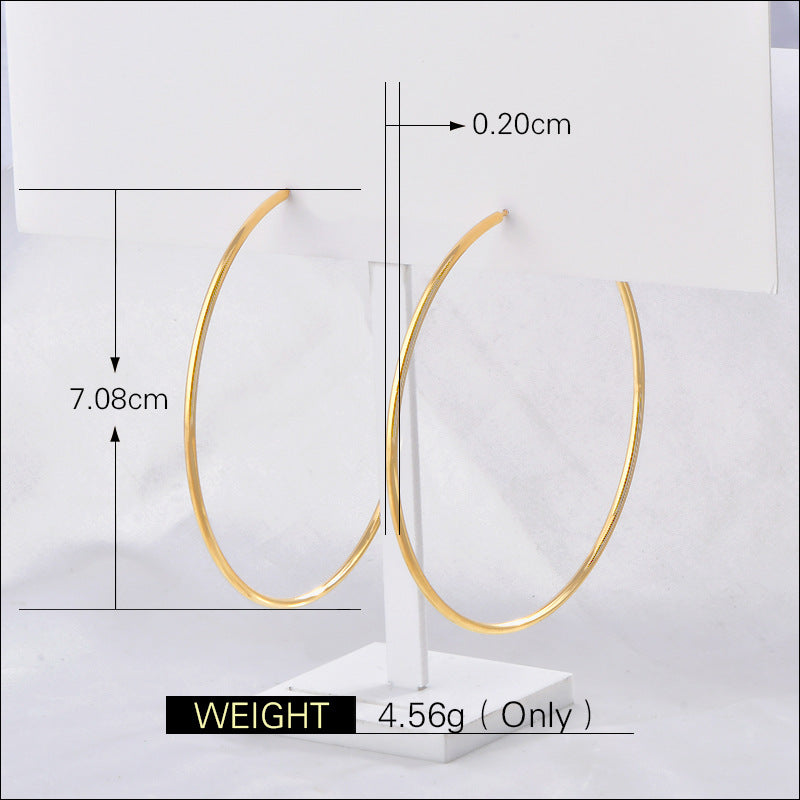 French-style Circular Titanium Steel Minimalist Elegant Earrings Vera Lux
