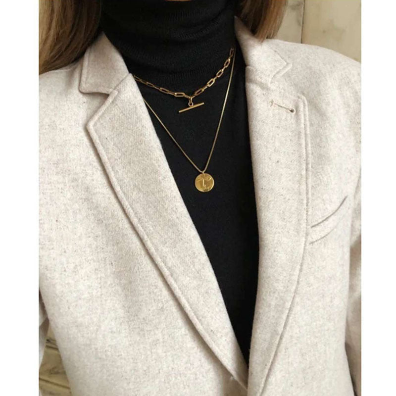Women's Vintage Statement Gold Coin Necklace Vera Lux
