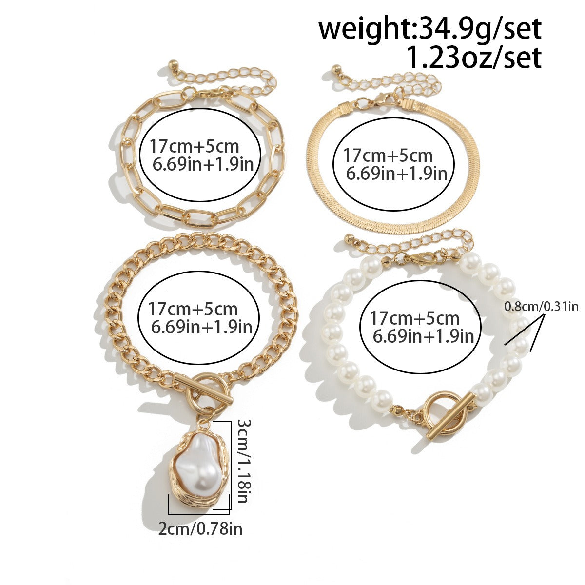 Imitation Pearl Stacking Bracelet Vera Lux