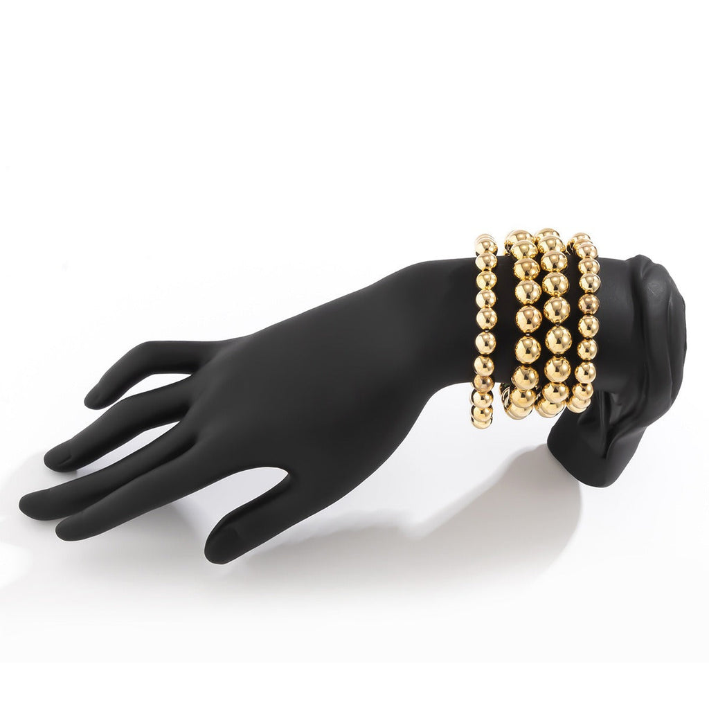 18k gold punk style exaggerated round bead chain bracelet Vera Lux