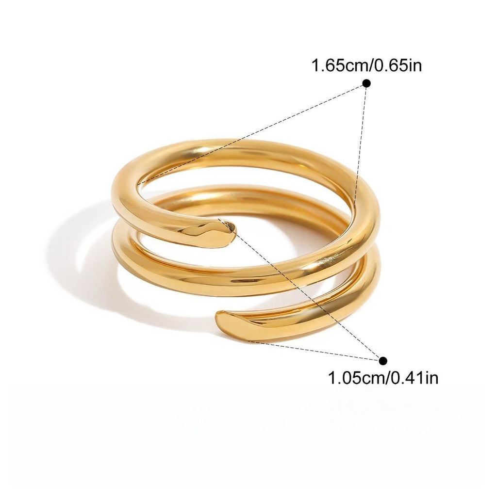 18K Gold Titanium Steel Spring Ring Vera Lux