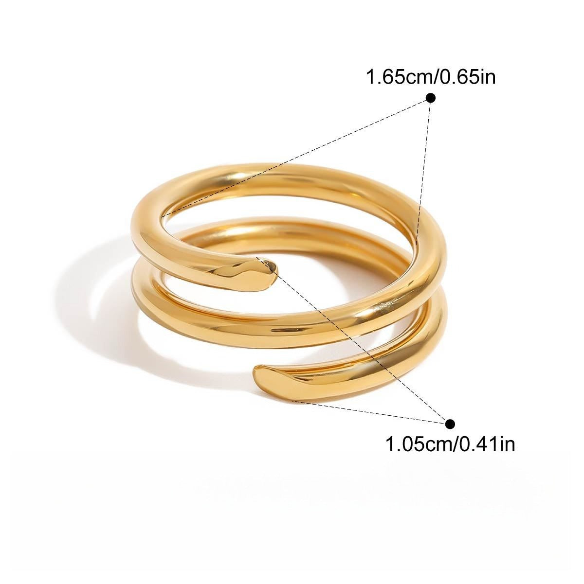18K Gold Titanium Steel Spring Ring Vera Lux