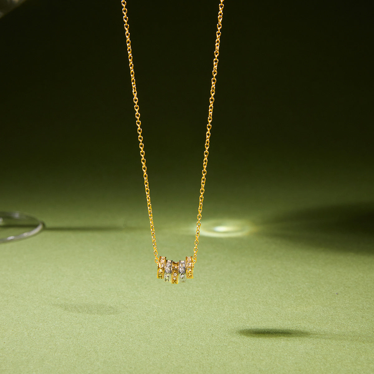 Stainless Steel Zircon Spinner Necklace Collection Vera Lux