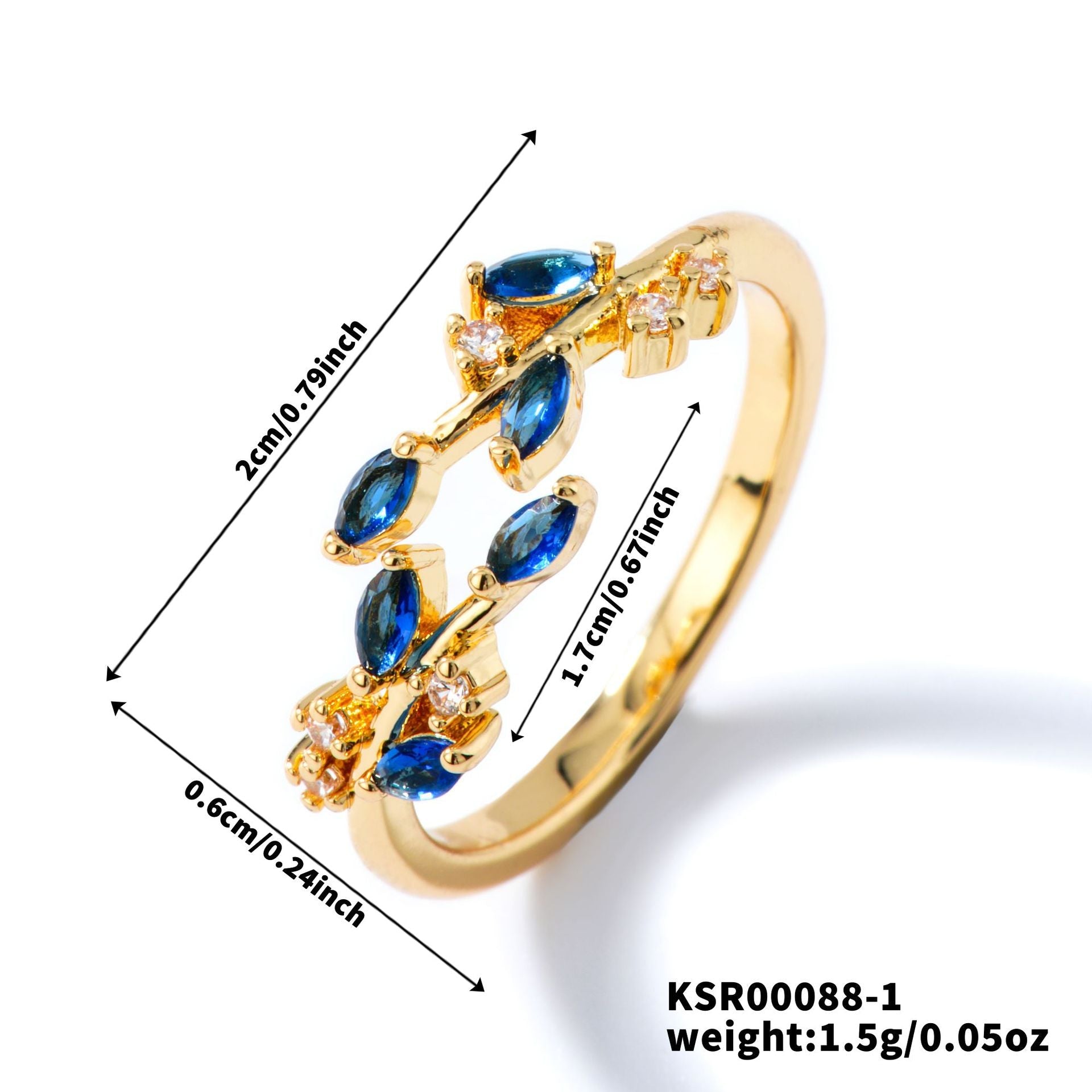 Womens Personality Leaf Ring Vera Lux