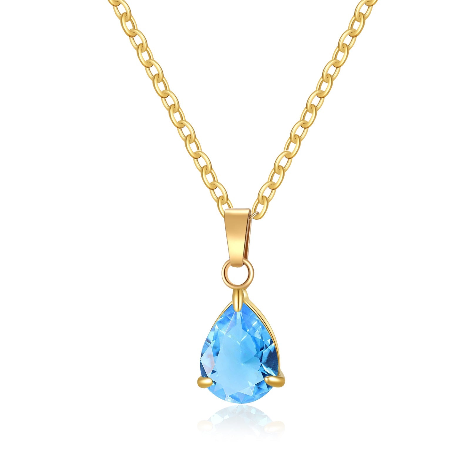 3A Water Drop Zircon Small Pendant Solitaire Pear-Shaped Zircon Womens Clavicle Chain Vera Lux