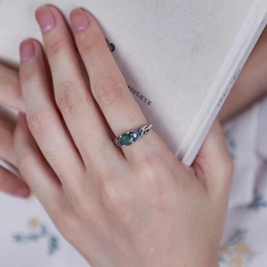 Niche Design Aquamarine Agate Ring For Women Vera Lux