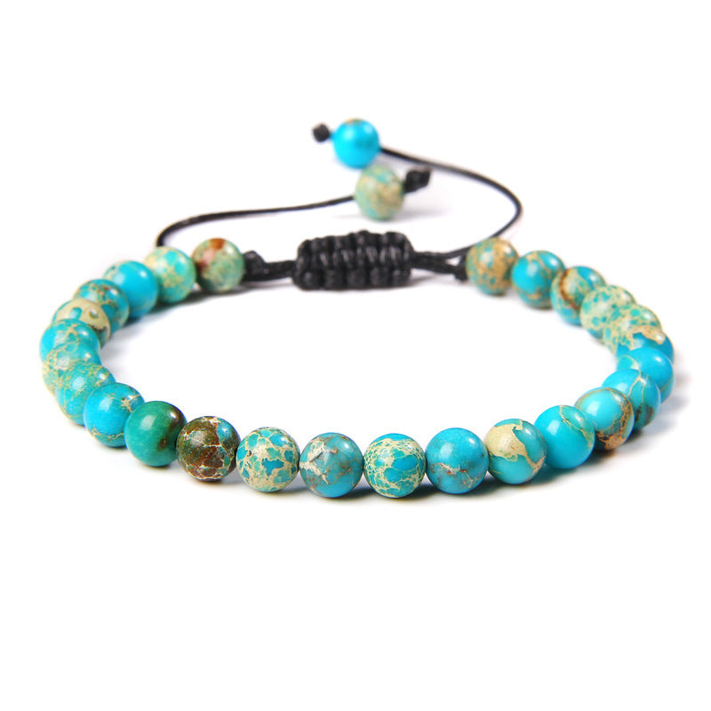 6mm Natural Stone Beads Womens Bracelet Yoga Energy Sports Vera Lux