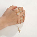 European And American Madonna Cross Necklace Fashionable Light Luxury In Gold Tone Vera Lux