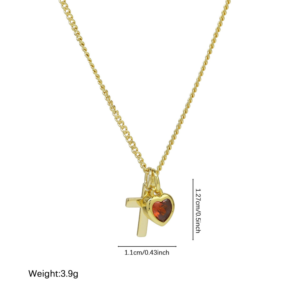 Heart-Shaped December Birthstone Pendant Necklace Vera Lux