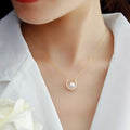 Light Luxury, Lightly Paved With Zirconia, Elegant U-Shape Pearl Necklace Vera Lux