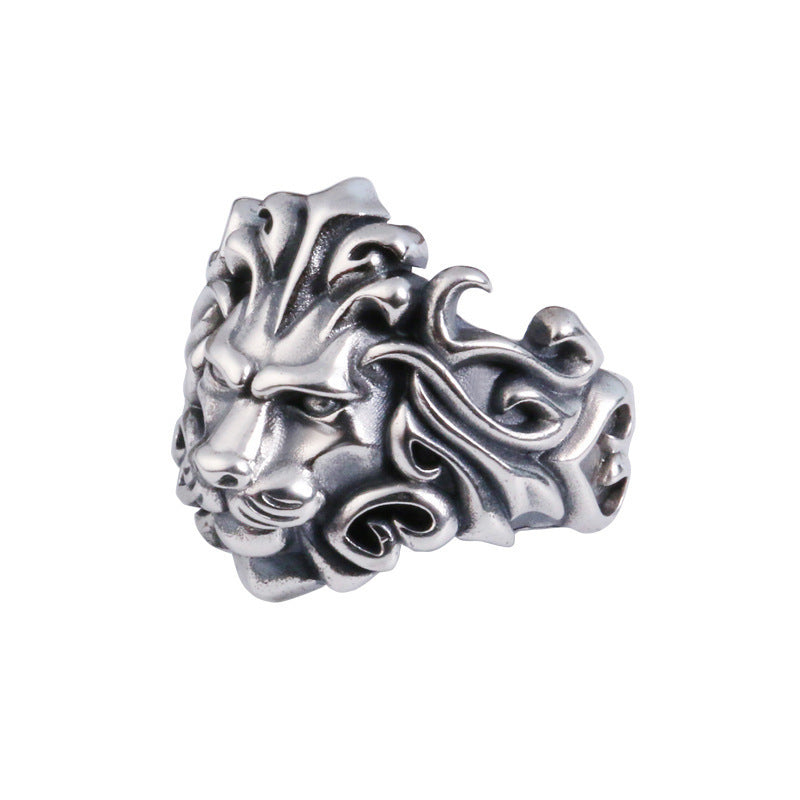 Majestic Lion Silver Jewelry Mens Silver-Plated Ring Vera Lux