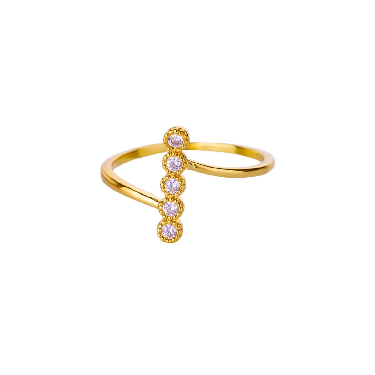 18k Gold-plated Ring, Niche And Unique, With Diamond Setting Vera Lux