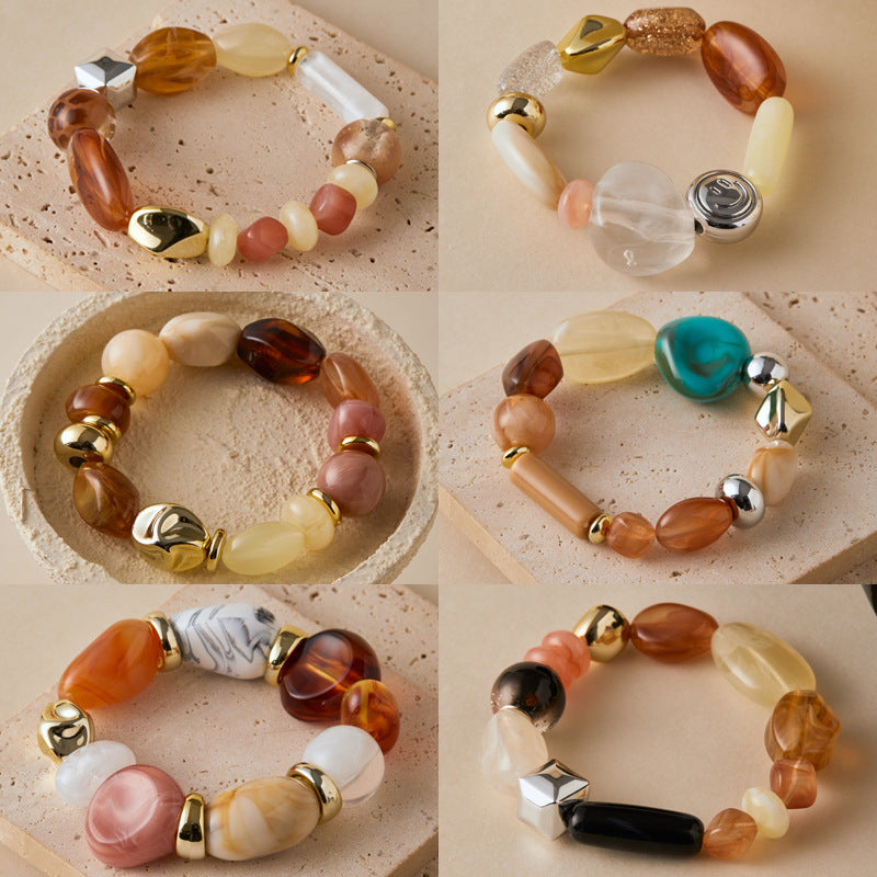 Irregular Acrylic Bead Bracelet Collection Vera Lux