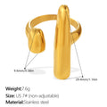 Light Luxury Gold Irregular Geometric Ring, 18K Gold Plated Stainless Steel, Vintage High-End Open Ring Vera Lux