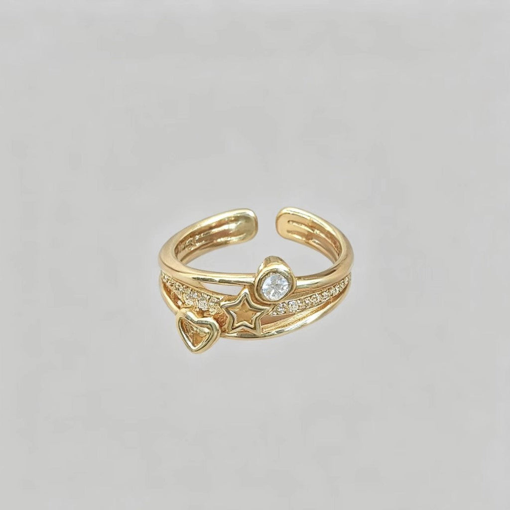 Womens Geometric Line And Polka-dot Diamond-studded Ring Vera Lux