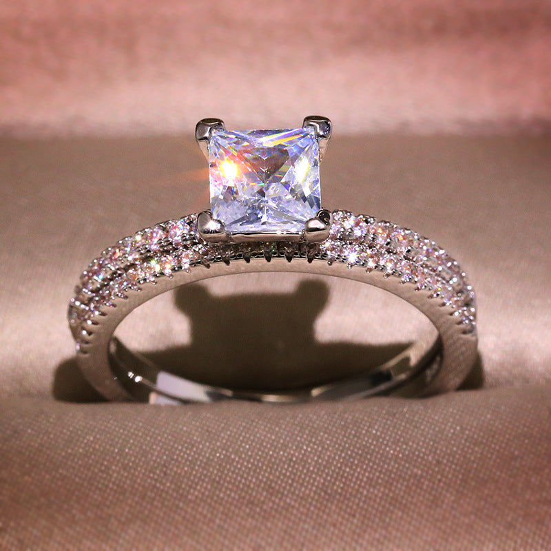 Popular White Zircon Ring Set Jewelry Ring Vera Lux