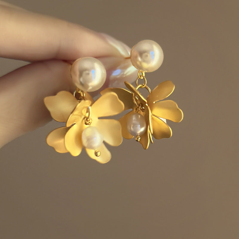 Freshwater Pearl Flower Earrings For Women Vera Lux
