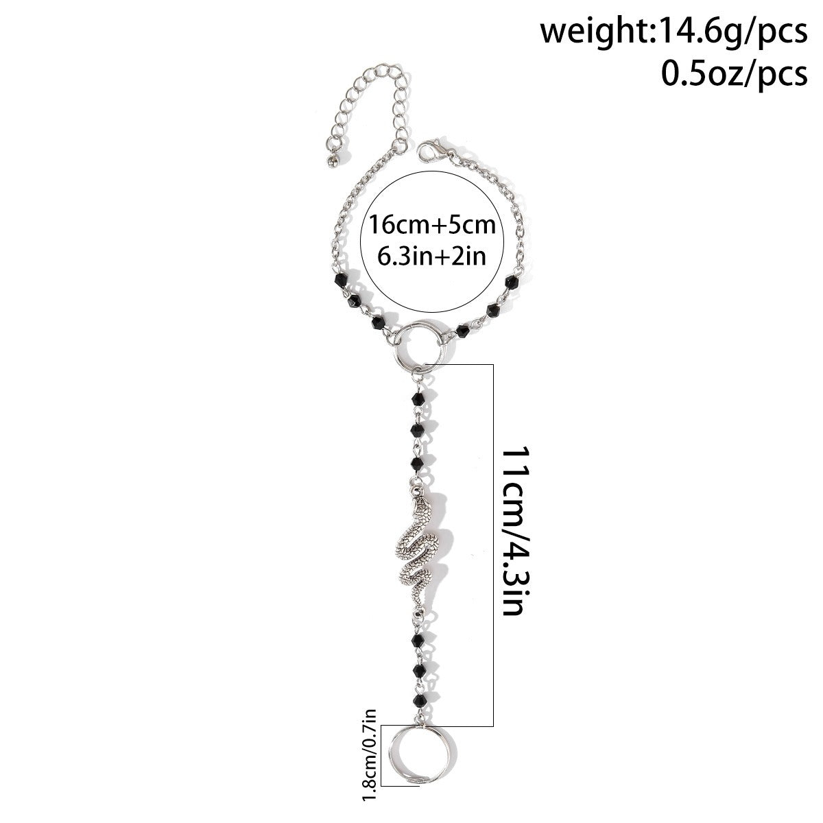 Punk Snake Sweet and Cool Finger Bracelet Vera Lux