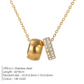 14k Wide-Frame Round Hoop Dual-Pendant Versatile Necklace Vera Lux