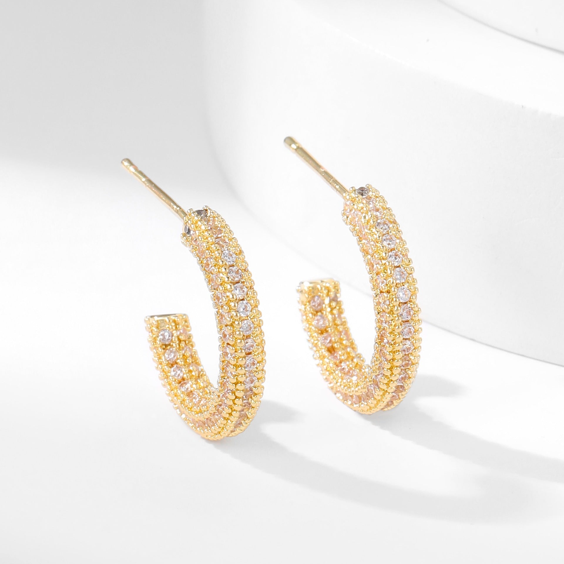 Simple Design Micro-inlaid Zircon Earrings Vera Lux